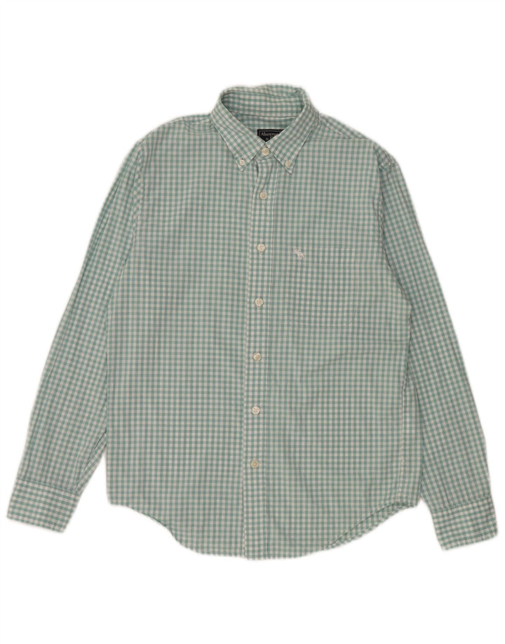 Abercrombie & Fitch herreskjorte lille grøn Gingham bomuld