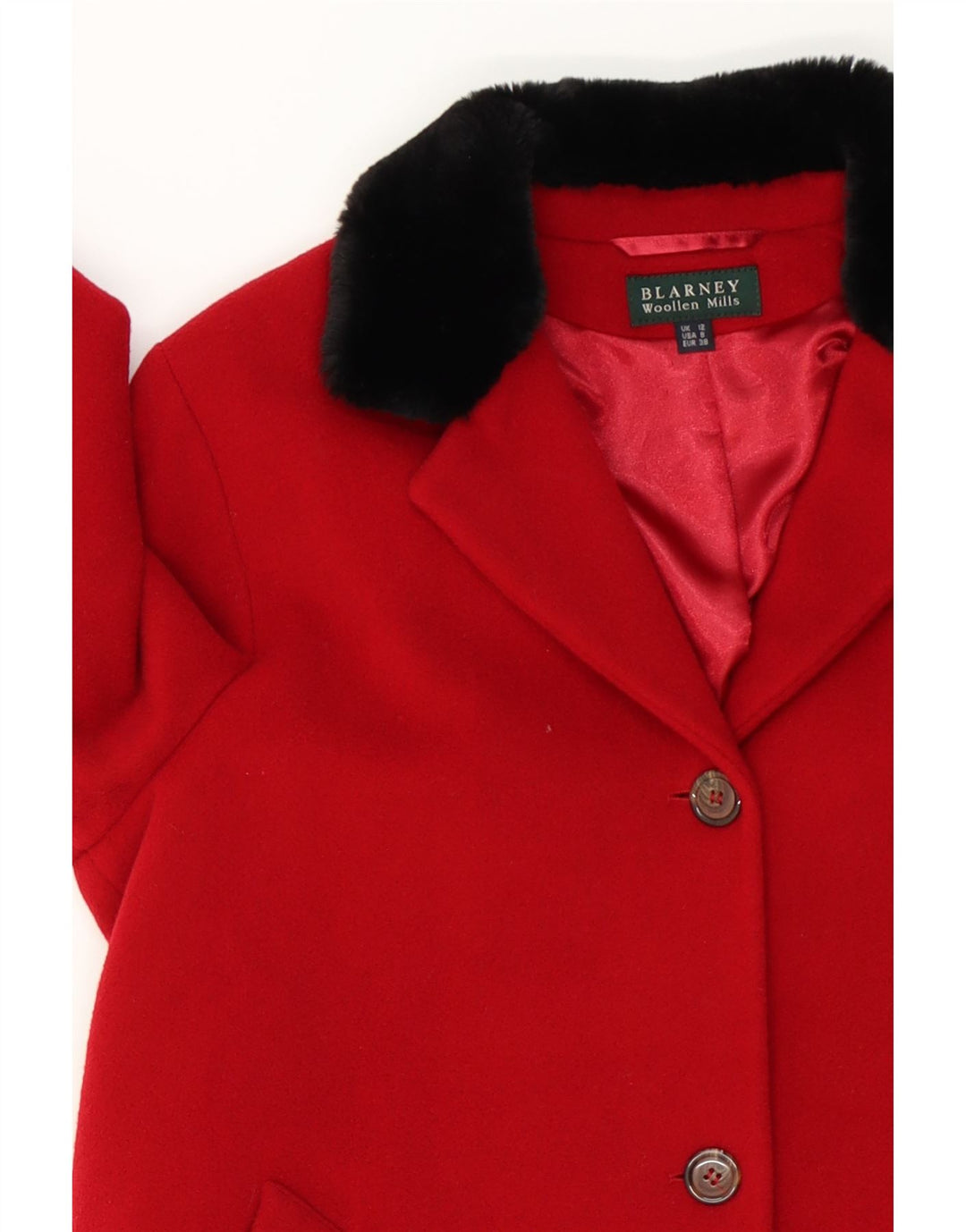 BLARNEY WOOLEN MILLS Mens Overcoat UK 12 Medium Red Wool Vintage Blarney Woolen Mills and Second-Hand Blarney Woolen Mills from Messina Hembry 