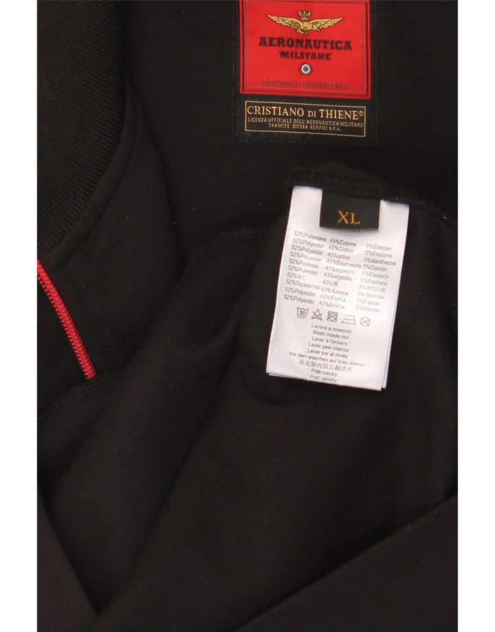 AERONAUTICA MILITARE Grafisk træningsdragt til mænd Topjakke XL Sort Polyester