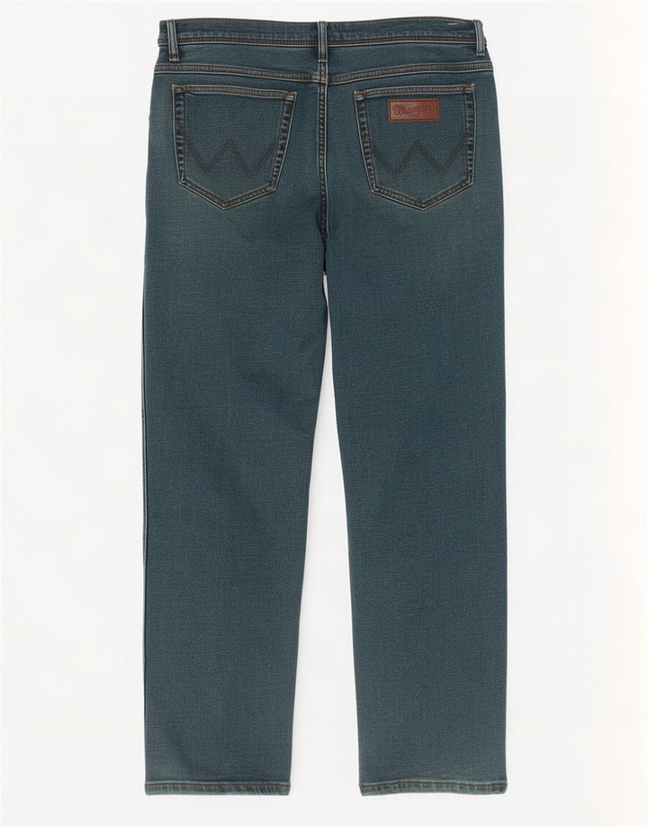 Wrangler Herre Texas Straight Jeans W34 L32 Blå Bomuld