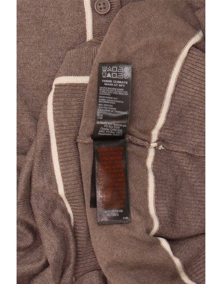 Marks & Spencer Dame Cardigan Sweater UK 10 Small Brown Viscose