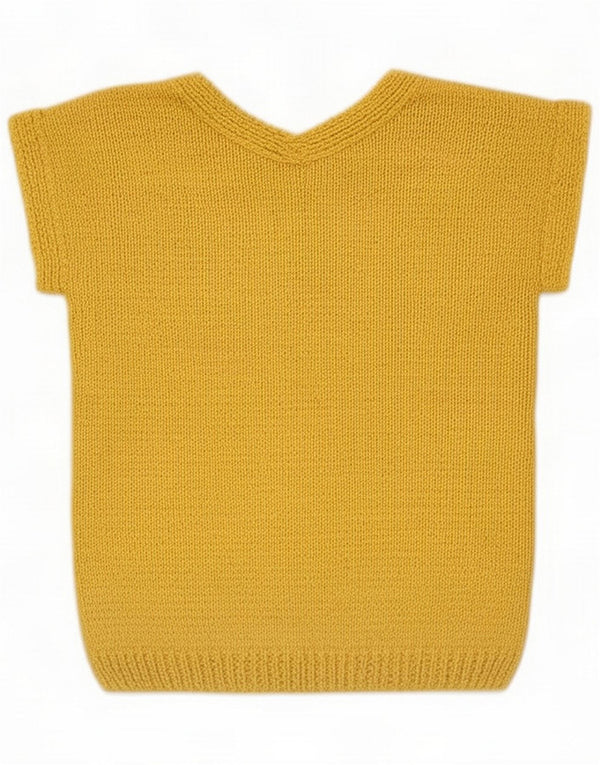 Vintage Womens Crop Boat Neck Jumper Sweater UK 10 Small Yellow
