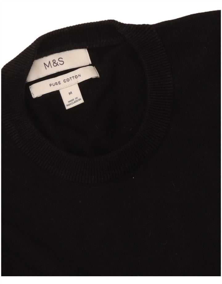 Marks & Spencer Herre sweater med rund hals, medium sort bomuld