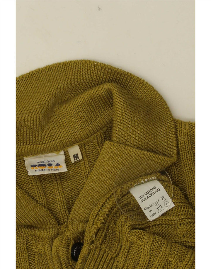 Vintage herre polo hals sweater mellemgrøn bomuld