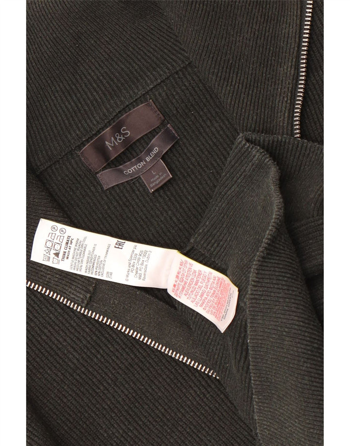 Marks & Spencer Herre Cardigan Sweater Stor Grøn Polyester