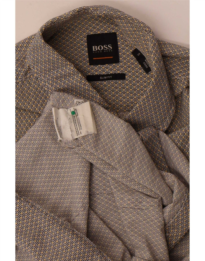 Hugo Boss Herre Slim Fit skjorte, lille grå plettet bomuld