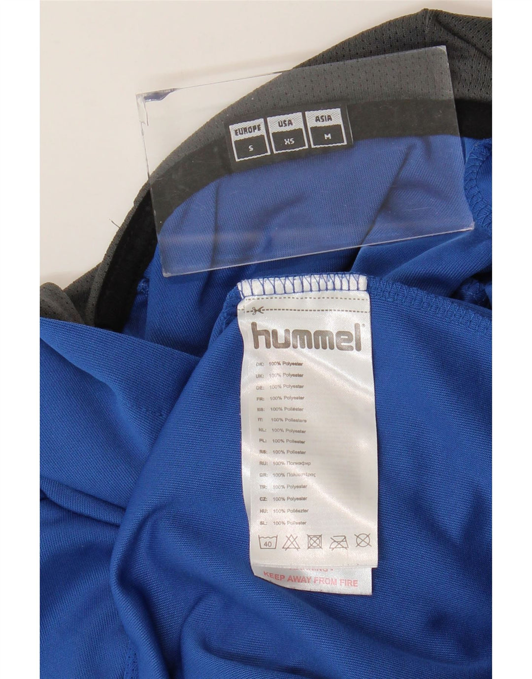 Hummel Grafisk hættetrøje til mænd, lille blå polyester