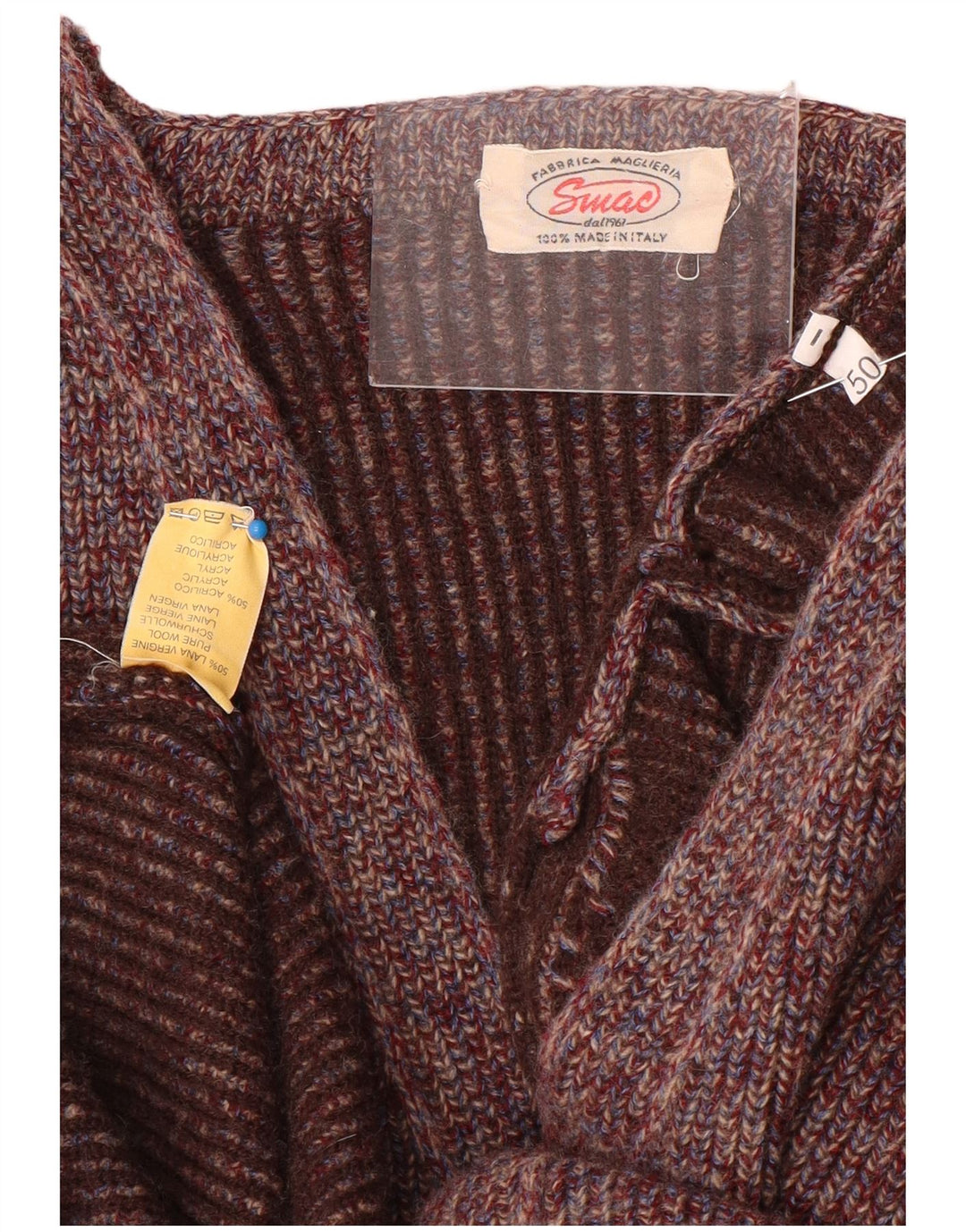 Vintage herre cardigan sweater IT 50 Medium Lilla Uld