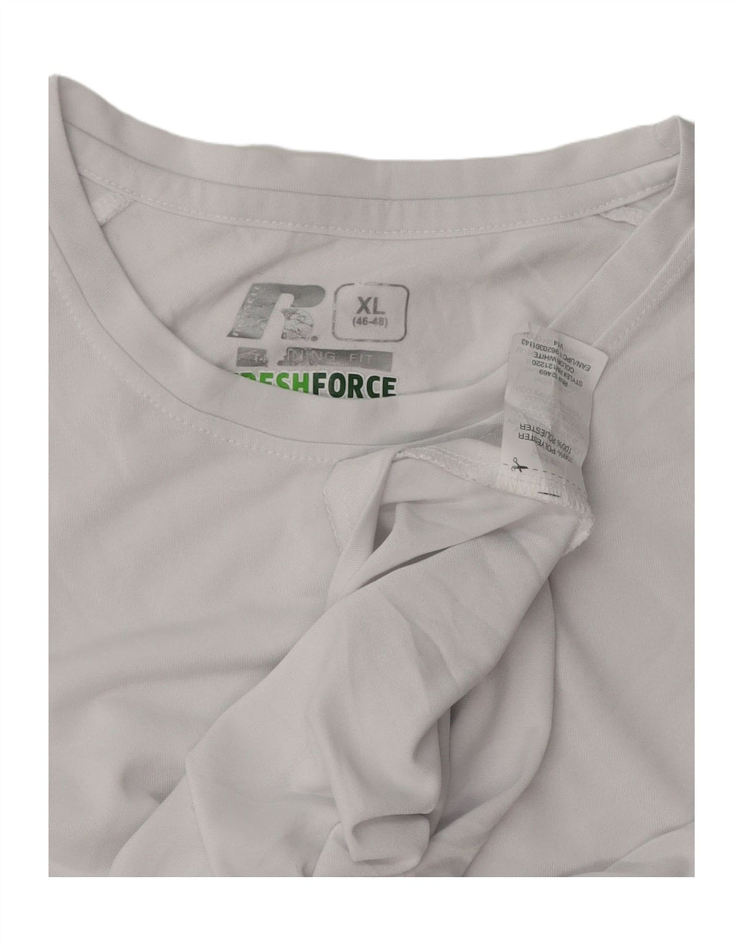 RUSSELL ATHLETIC Herre T-Shirt Top UK 46/48 XL Hvid Polyester