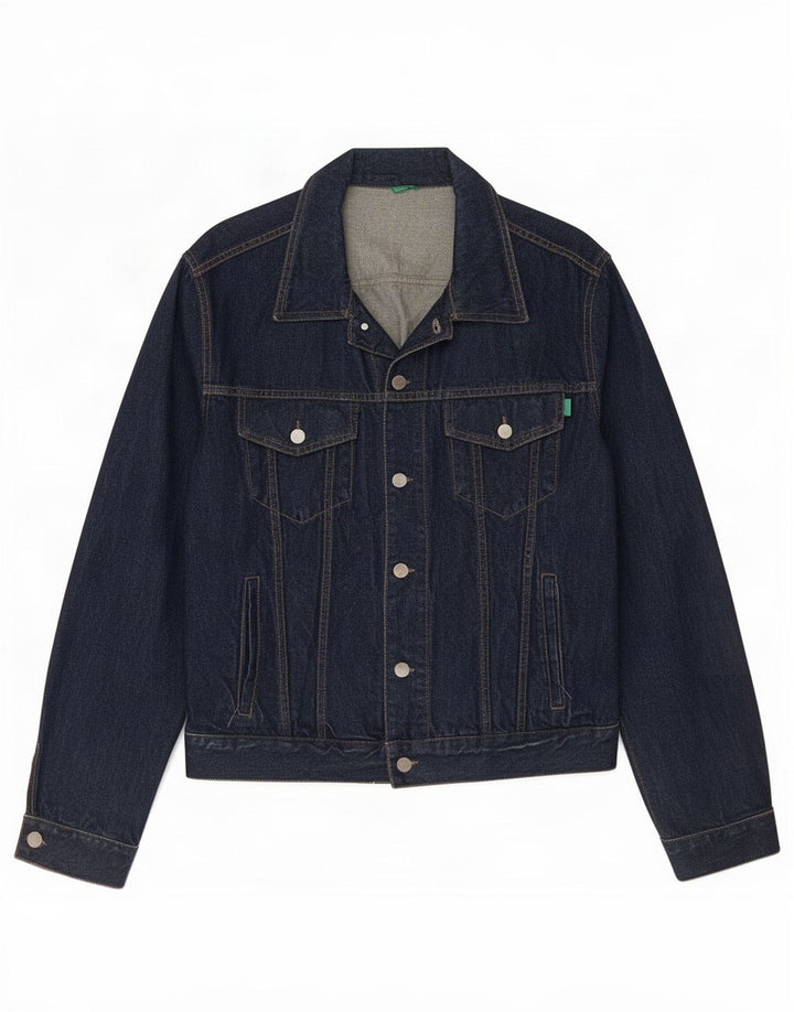 Benetton Dame denimjakke UK 18 XL Navy Blue