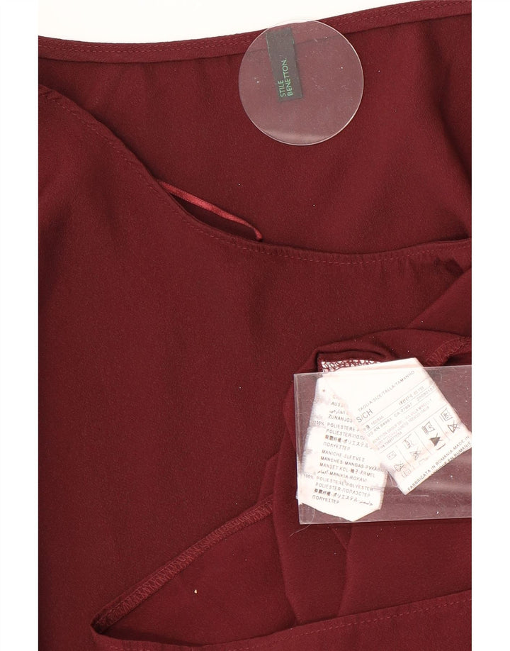 Benetton Womens Oversized Shift Dress UK 10 Small Bourgogne Polyester