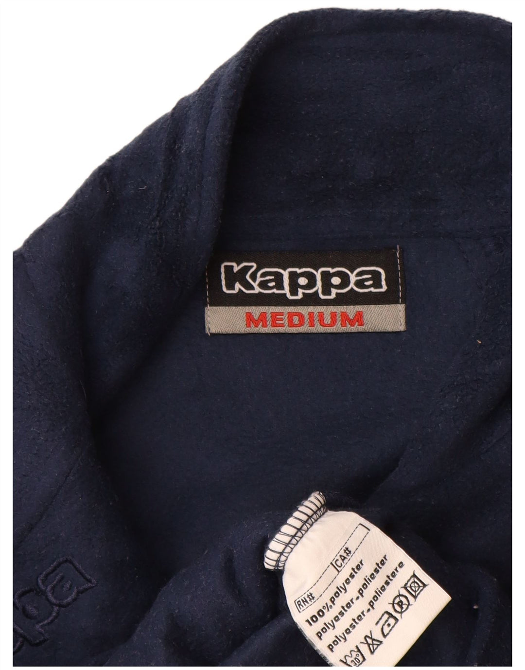 Kappa Herre grafisk lynlås-hals Fleece Jumper Medium Navy Blue Polyester