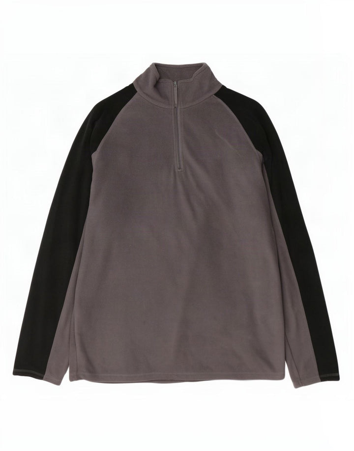 Mountain Warehouse Fleece Jumper med lynlås til mænd XL Grå Colourblock