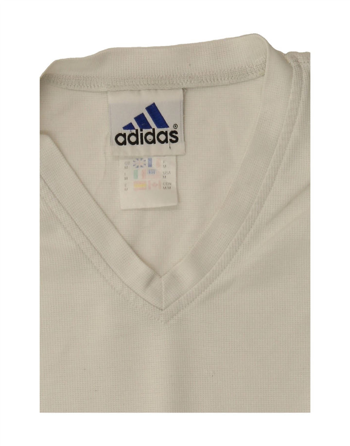 ADIDAS Mens Graphic Vest Top Medium White Polyester Vintage Adidas and Second-Hand Adidas from Messina Hembry 