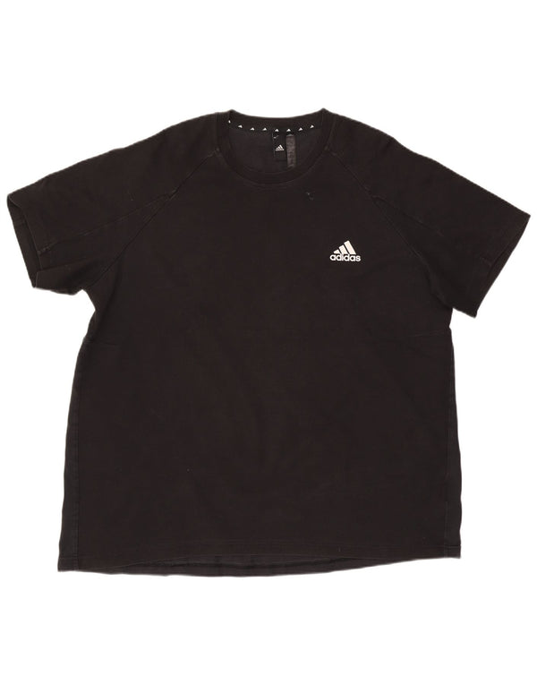 Adidas Herre T-Shirt Top 2XL Sort Bomuld