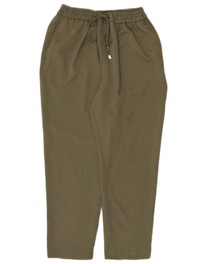 Zara Womens Tapered Cropped Trousers Large W32 L24 Khaki Polyester