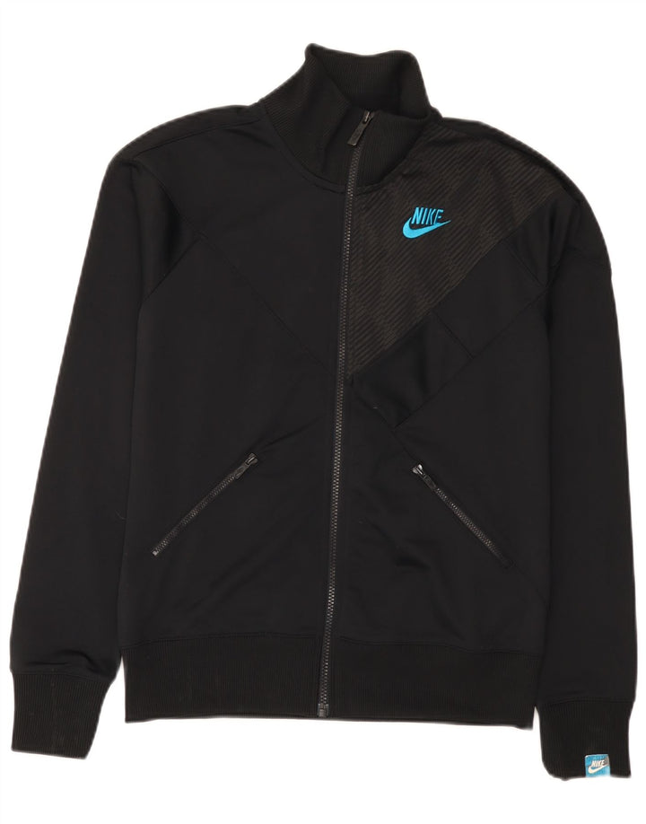 Nike træningsdragt topjakke til kvinder UK 10/12 Medium Black Pinstripe Polyester