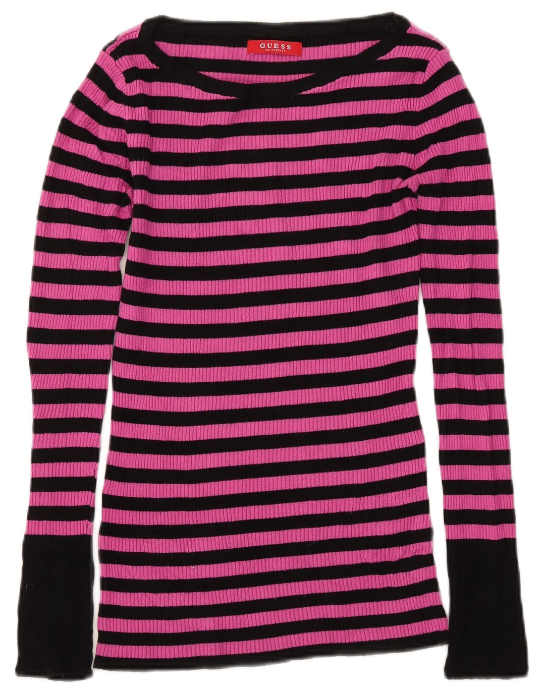 Guess Dametop Langærmet UK 8 Lille Pink Stribet
