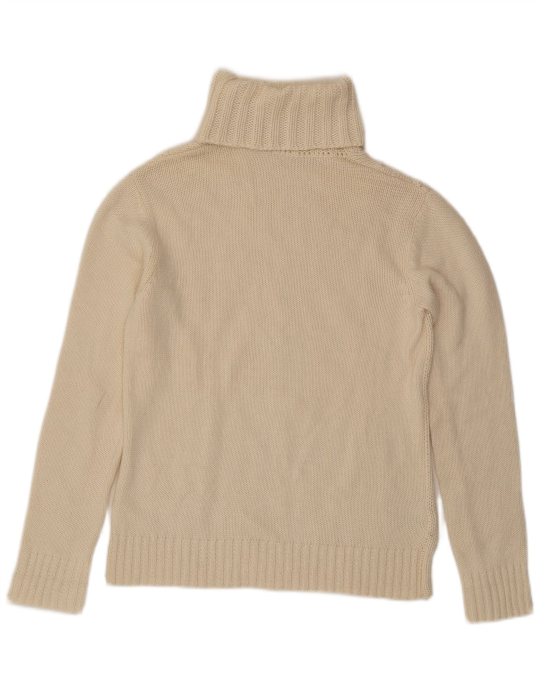 Lacoste Dame Rullehals Sweater Str. 42 Large Off White Uld