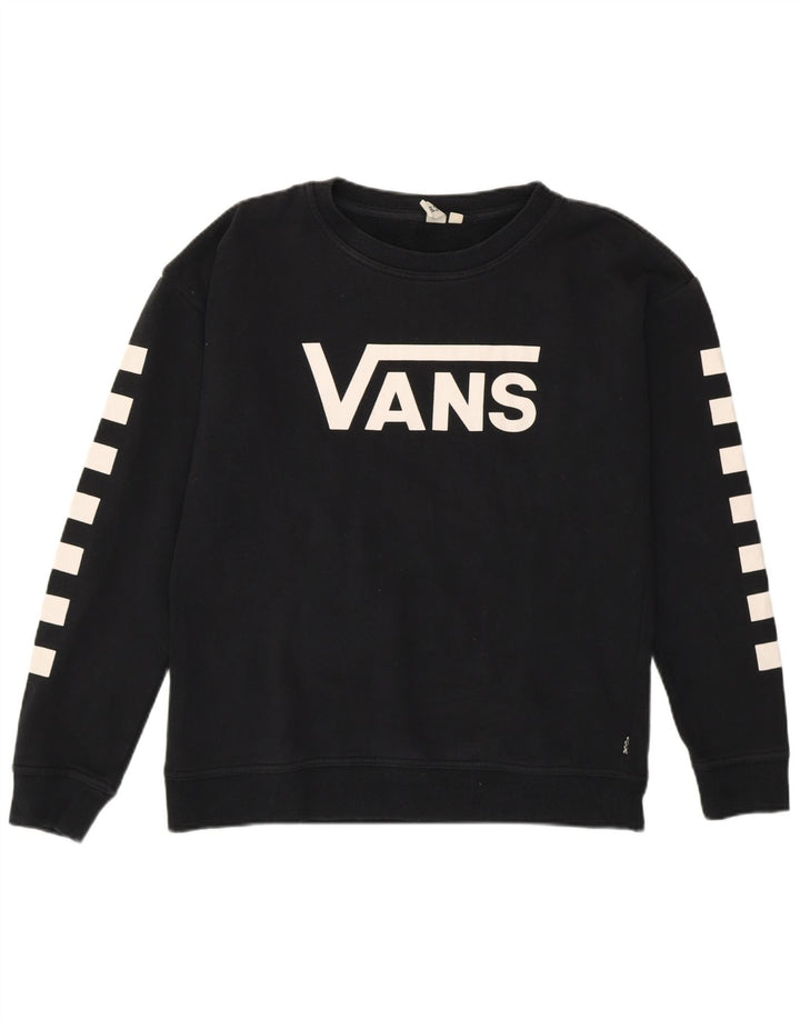 Vans Dame Grafisk Sweatshirt Jumper Lille Sort Geometrisk Bomuld
