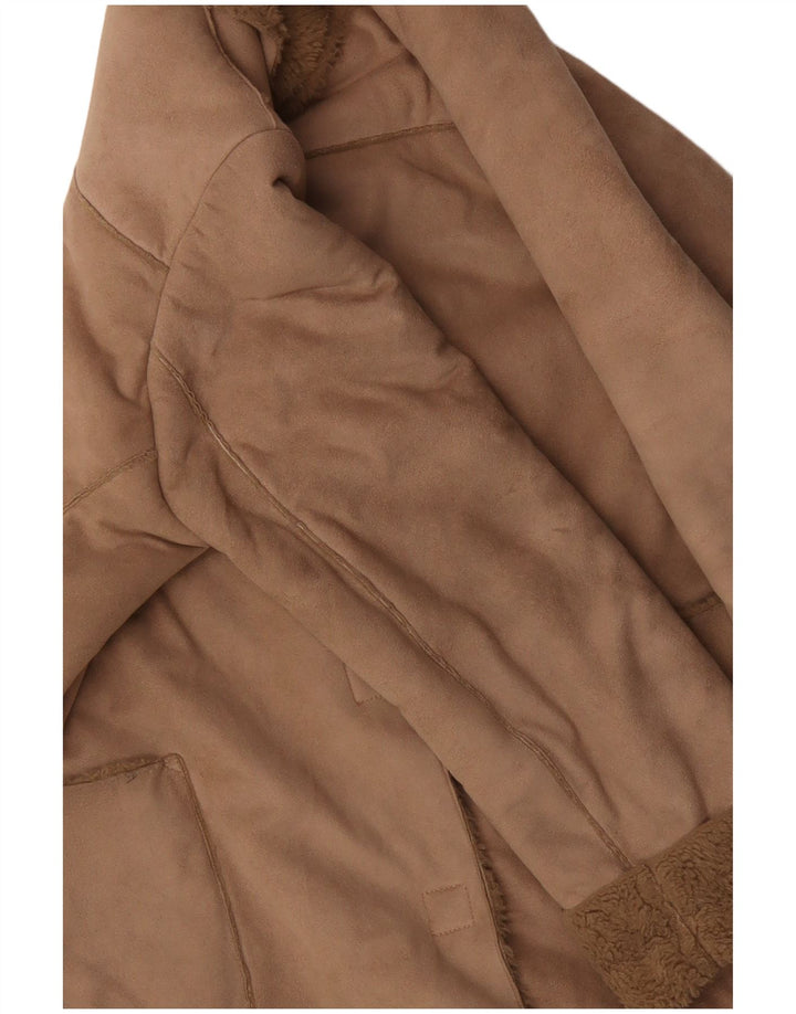 ARMANI Sherpa Overfrakke til kvinder UK 16 Stor Beige