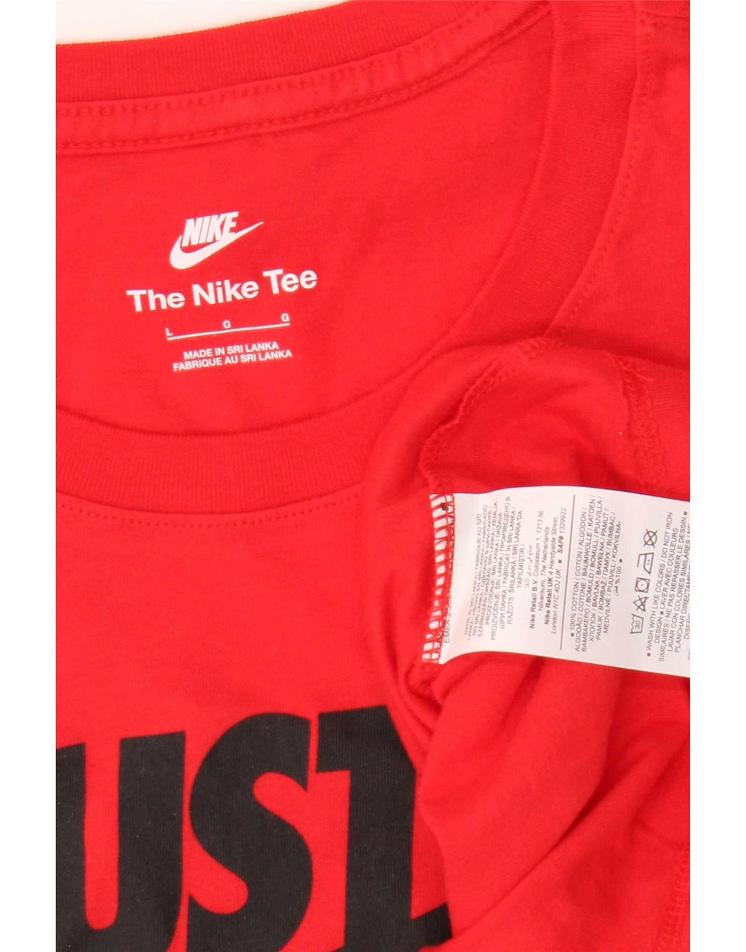Nike grafisk t-shirt top til mænd, stor rød bomuld