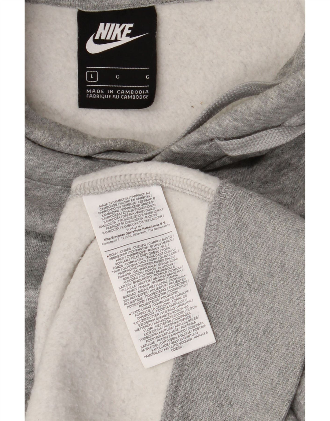 Nike Herre hættetrøje Jumper Large Grå Flecked Bomuld