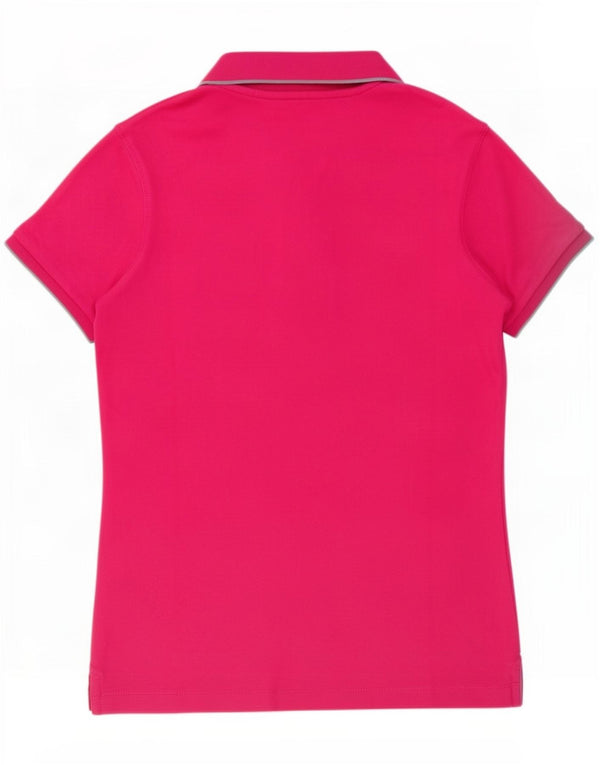 Champion Womens Heritage Fit Polo Shirt UK 10 Small Pink Bomuld