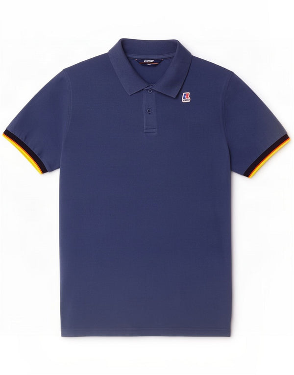 K-Way Mens Polo Shirt Large Blue Cotton