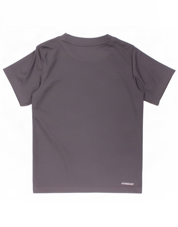 Adidas Boys Aeroready Graphic T-Shirt Top 5-6 Years Grå Polyester