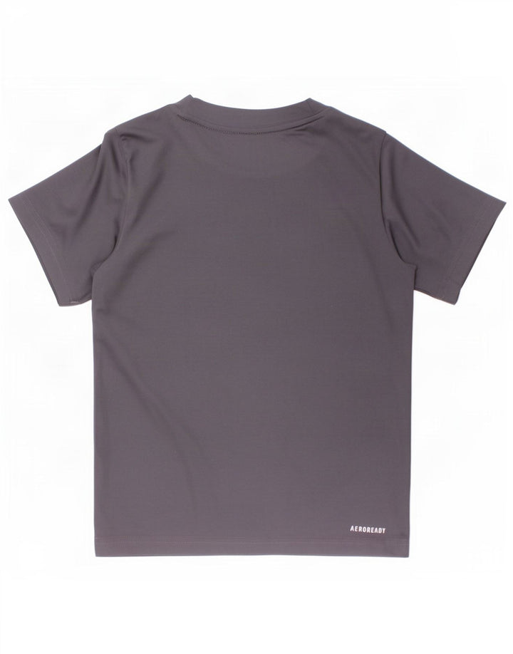 Adidas Boys Aeroready Graphic T-Shirt Top 5-6 Years Grå Polyester