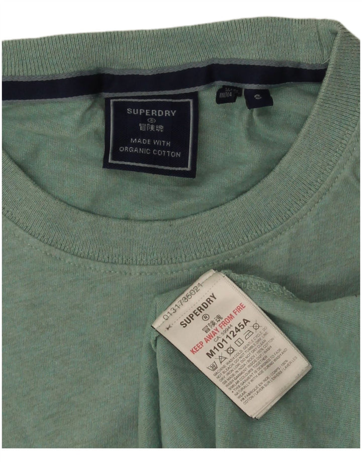 Superdry T-shirt top til mænd, lille grøn bomuld