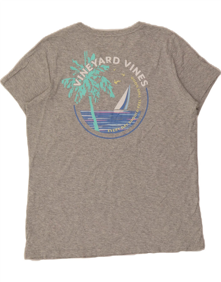 VINEYARD VINES Mens Graphic T-Shirt Top Large Grey Flecked Cotton Vintage Vineyard Vines and Second-Hand Vineyard Vines from Messina Hembry 