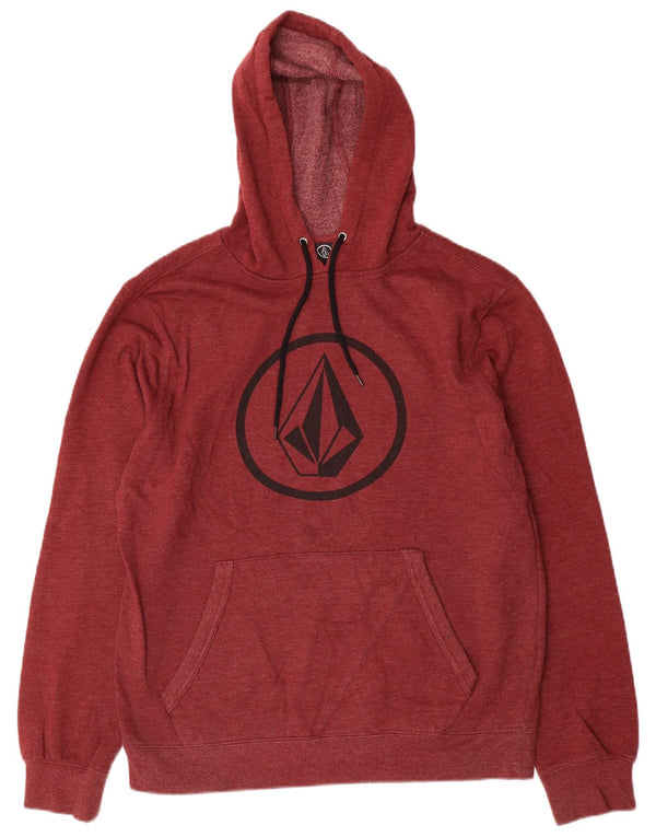 Volcom Herre grafisk hættetrøje Jumper Medium rødbrun bomuld