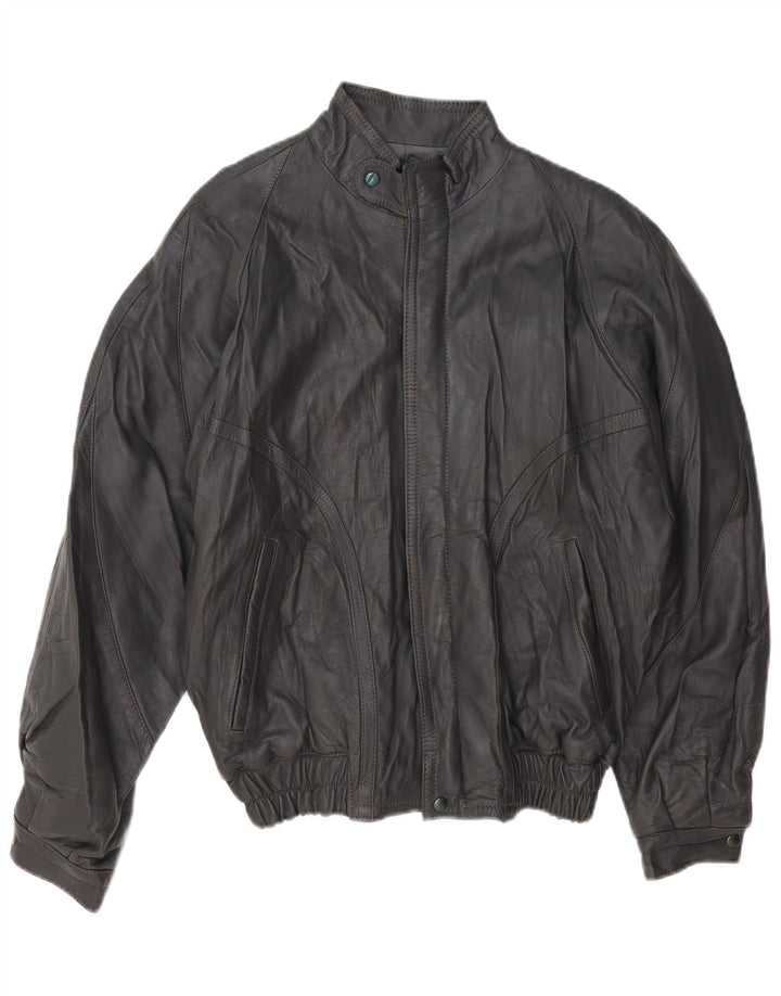 VINTAGE Læderjakke til mænd UK 40 Stort gråt læder