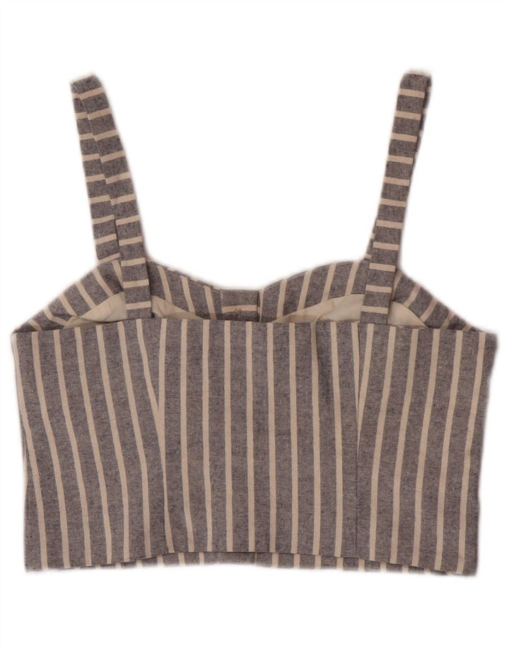 Topshop Dame Crop Top UK 10 Lille blå stribet polyester