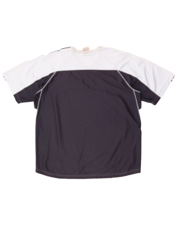 Adidas Herre T-Shirt Top XL Blå Colourblock Polyester