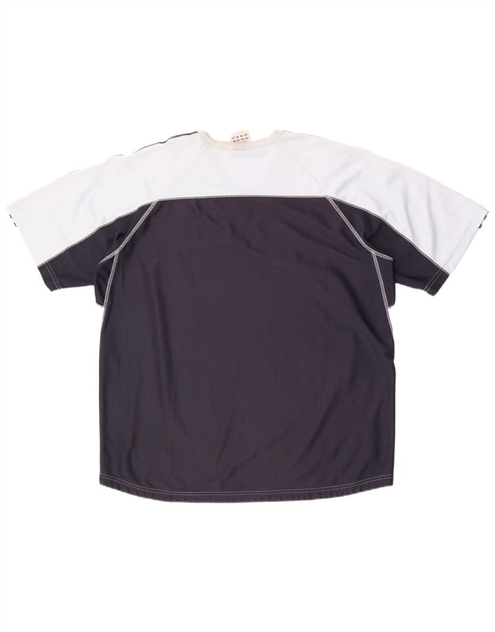 Adidas Herre T-Shirt Top XL Blå Colourblock Polyester