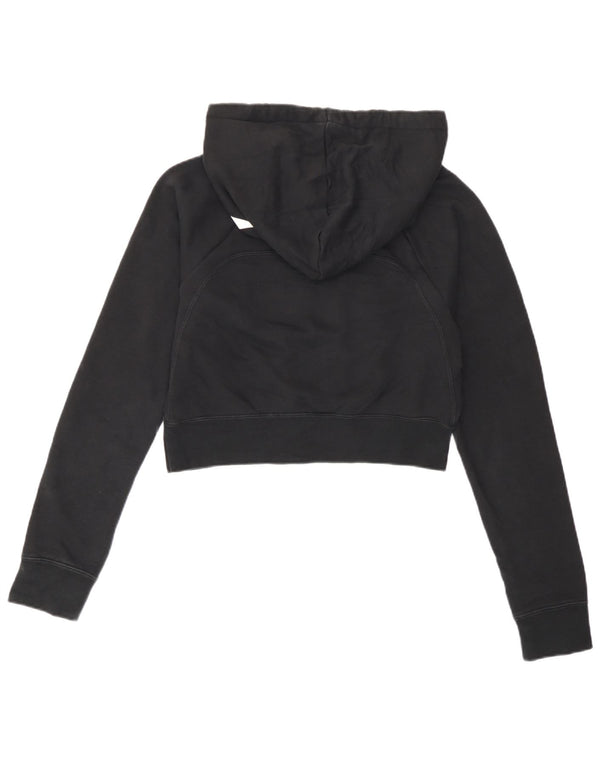 Nike Womens Crop Graphic Hoodie Jumper UK 10 Small Black