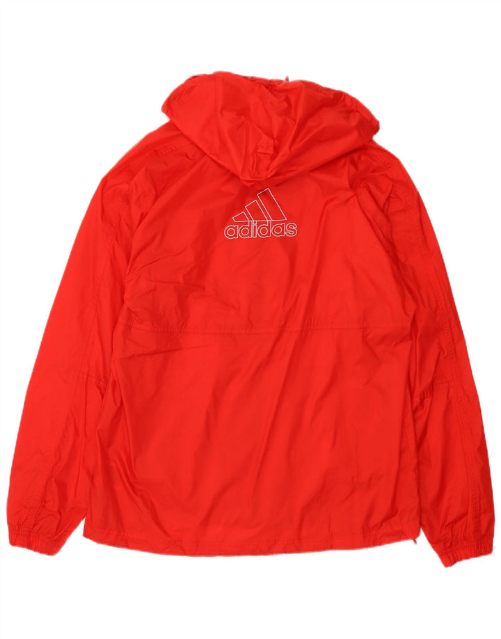 ADIDAS Grafisk regnjakke med hætte til mænd UK 36 Lille rød nylon