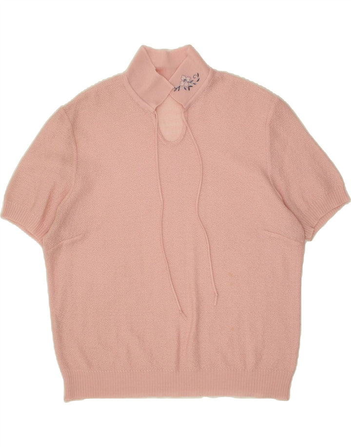 VINTAGE Womens Blouse Top UK 16 Large Pink Vintage Vintage and Second-Hand Vintage from Messina Hembry 