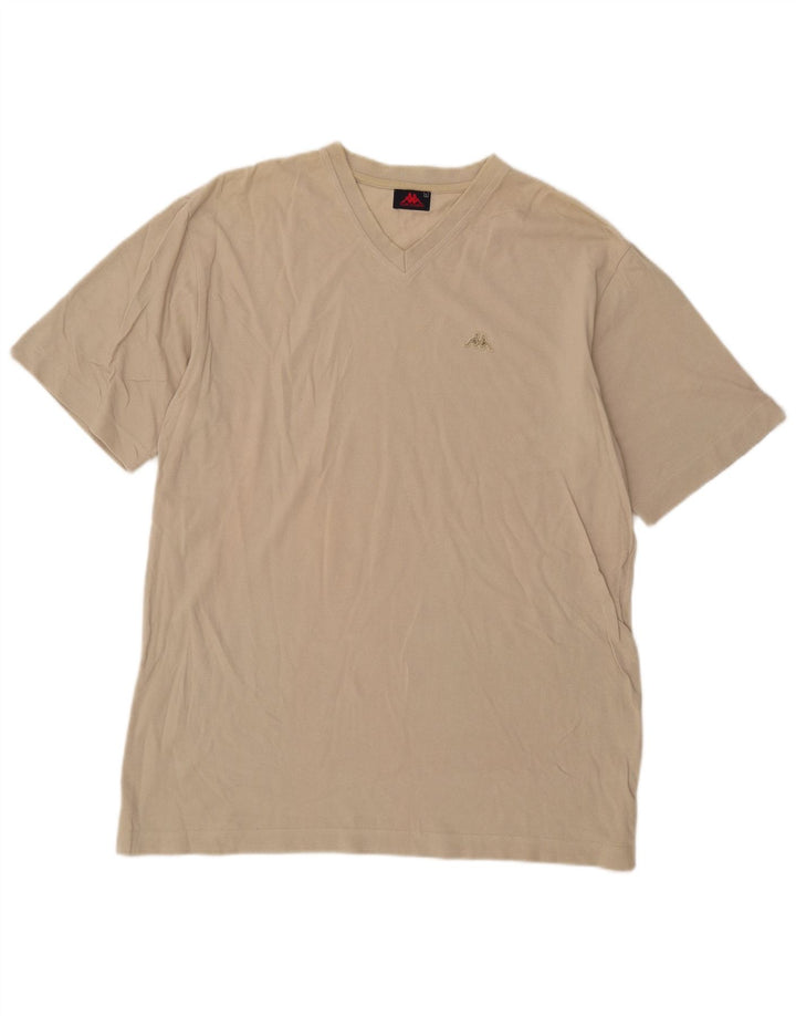 Kappa Herre T-Shirt Top Stor Beige Bomuld