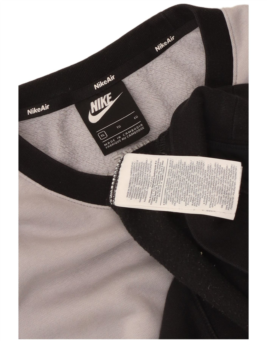 NIKE Sweatshirt Jumper til mænd XL Grå Colourblock Bomuld