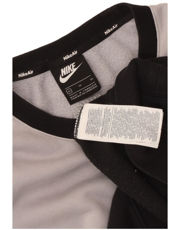 NIKE Sweatshirt Jumper til mænd XL Grå Colourblock Bomuld