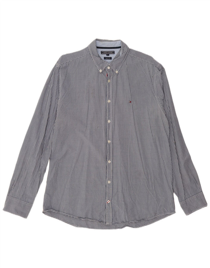 TOMMY HILFIGER Herre Regular Fit skjorte XL Marineblå Gingham