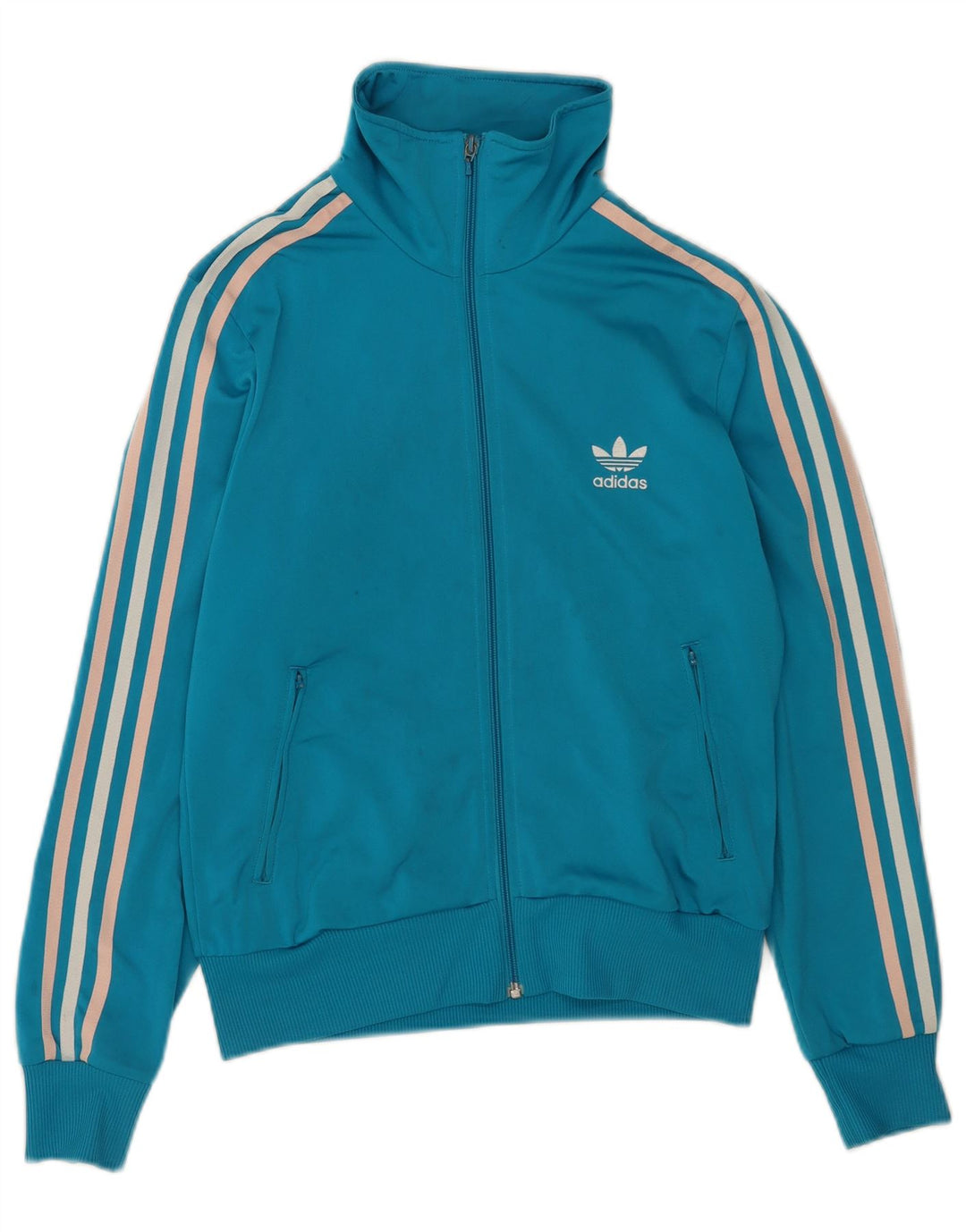 Adidas Dame Grafisk Træningsdragt Topjakke UK 16 Stor Blå Polyester