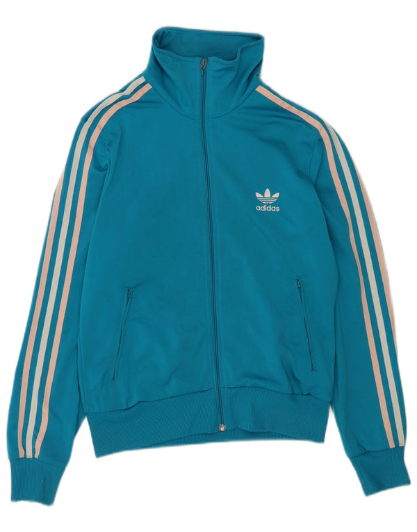 Adidas Dame Grafisk Træningsdragt Topjakke UK 16 Stor Blå Polyester