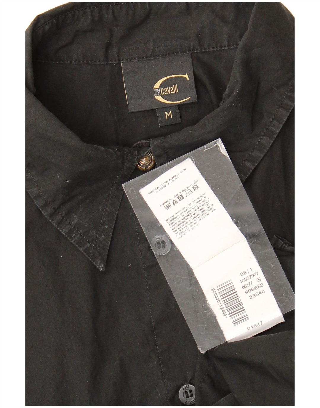 Just Cavalli Dameskjorte UK 12 Medium Sort Bomuld