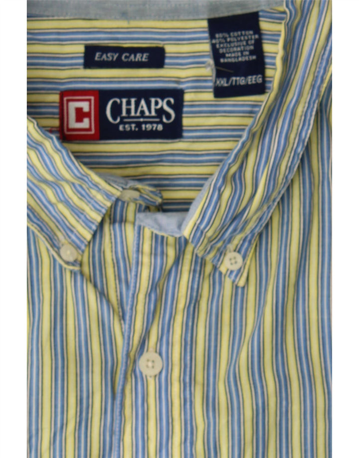CHAPS Mens Shirt 2XL Blue Striped Cotton Vintage Chaps and Second-Hand Chaps from Messina Hembry 