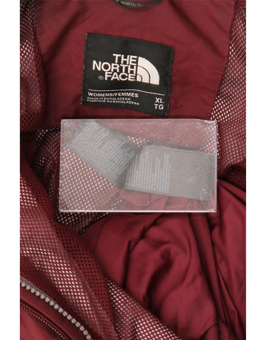 THE NORTH FACE Dame oversized hætte regnjakke UK 18 XL rødbrun nylon